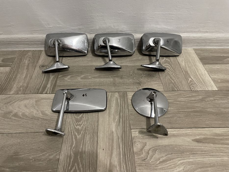 Зеркало боковое хром Ваз 2101 21011 2103 2106 - круглое прямоугольное