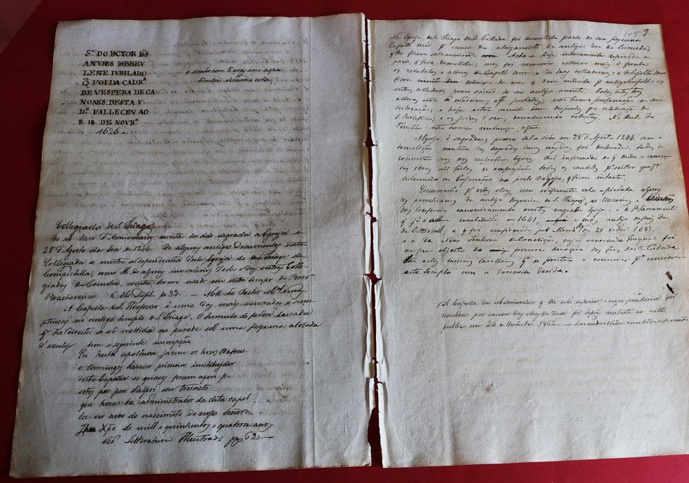 Coimbra Colegiada de S. Cristóvão manuscrito c/cópia de inscrições