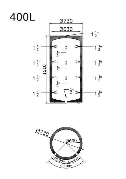 Zbiornik Buforowy Bufor Ciepła 400l dostępny od ręki z dostawą