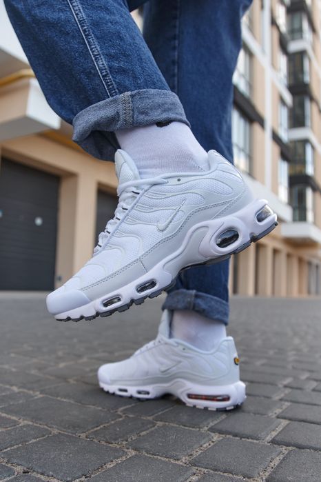 Кросівки Кроссовки Nike Air Max TN White Grey Белый Серый Білий Сірий Кросовки повсякденні