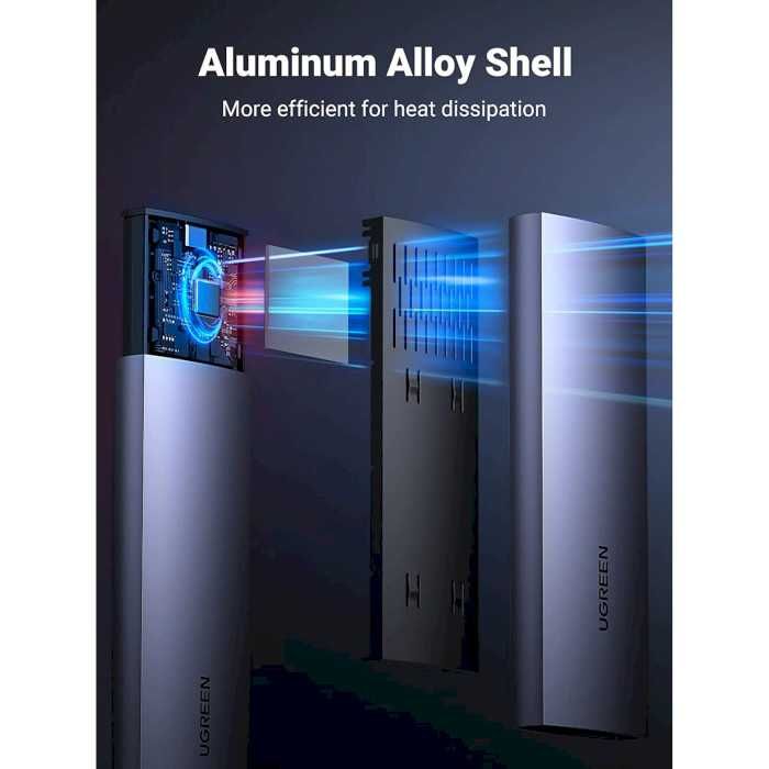 Кишеня зовнішня UGREEN CM578 PCIe NVMe M.2 SSD to USB 3.2 Gray (90541)