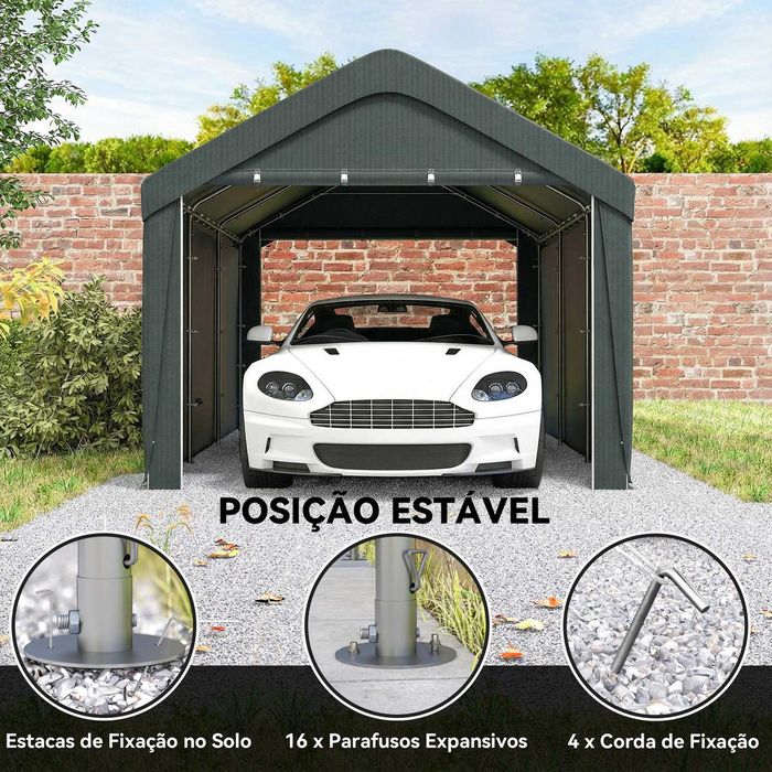 Garagem de exterior 590x300x280 cm portas 255x198 cm