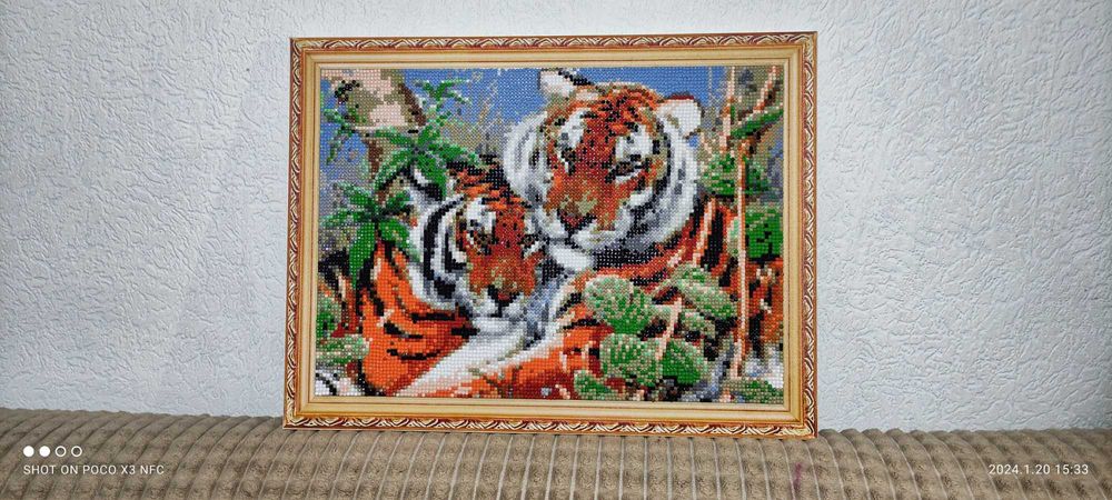 Алмазная вышивка -мозаика (готовая работа), алмазна мозаїка.