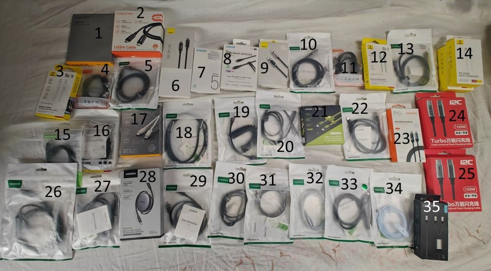 Потужні кабель USB-C 60, 100, 240 Вт. Ugreen, Anker, Baseus, Toocki