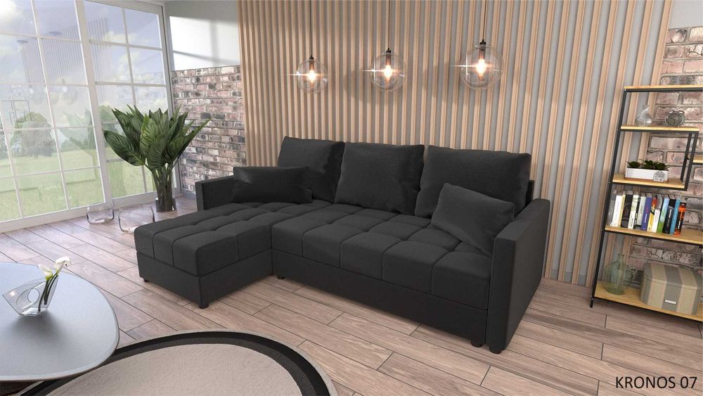 NOWY Narożnik Rogówka DOMINO L z funkcją spania PRODUKT OD PRODUCENTA