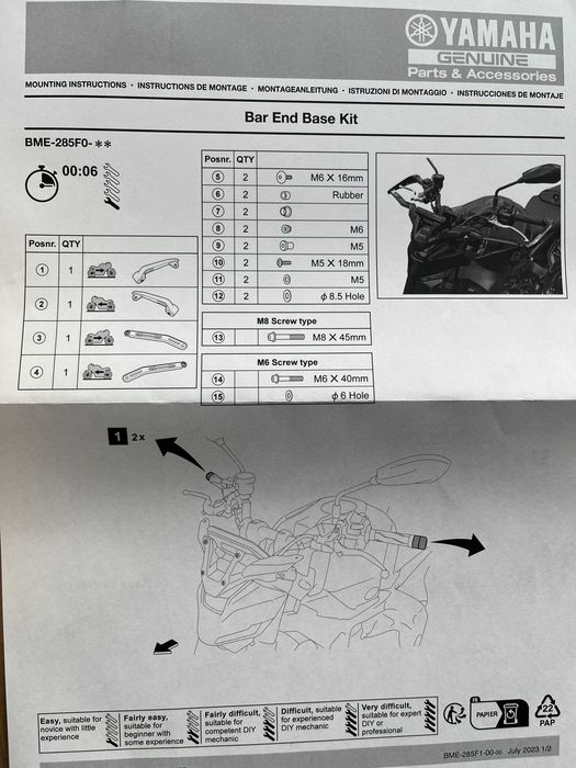 Osłona dłoni z kierunkowskazami Yamaha Mt09 ,handbary