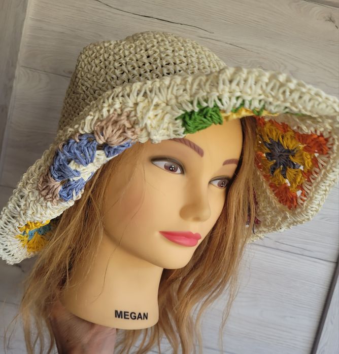 Śliczny stylowy kapelusz Boho oddychający print