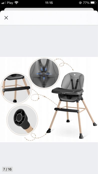 Sprzedam krzesełko do karmienia 3w1 Nukido