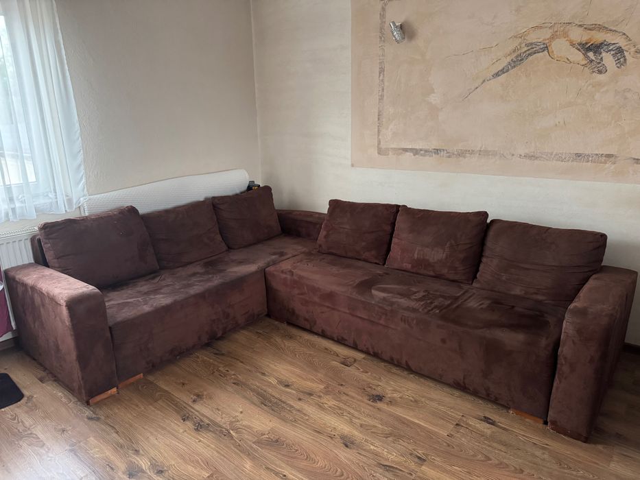 Kanapa brąz BRW (2sztuki) + fotel