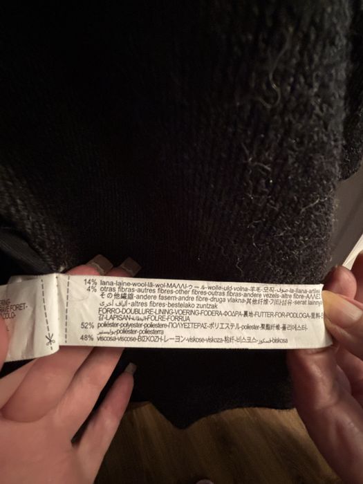 Szary płaszcz oversize z dodatkiem wełny