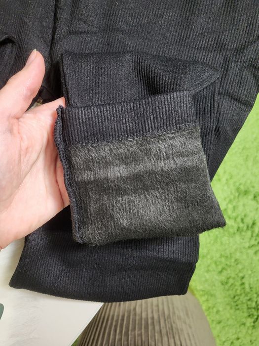 Якісні котонові лосини в рубчик на хутрі, легінси утеплені, леггинсы