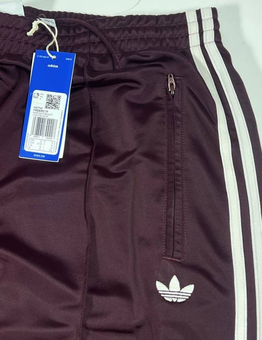 Adidas Firebird sweatpants Marsala ss25 Вишневі Адідас Широкі Спортивки Нові з тегами з магазинну