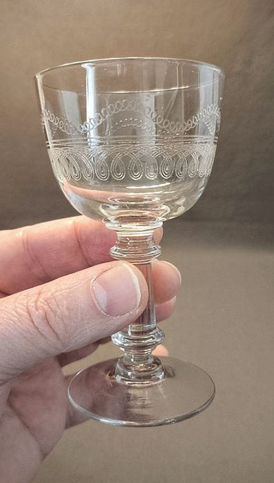 Рюмка лафитник царизм  50 мл пантография антикварное стекло