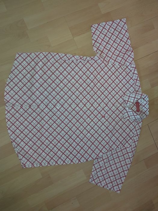 Koszula męska xl 43/44 bawełna elegancka krata czerwona biała
