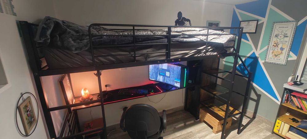 Beliche Loft com Secretária e Cabideiro