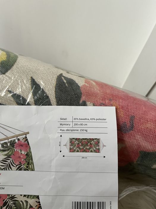 Hamak z drewnianym łącznikiem  Nowy