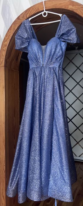 Вечірня блискуча сукня, одягнена 1 раз, 46 розмір