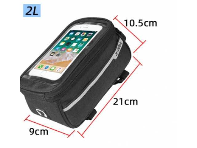 Torba ROWEROWA SAKWA na RAMĘ z Miejscem na TELEFON Wodoodporna 1,5l.