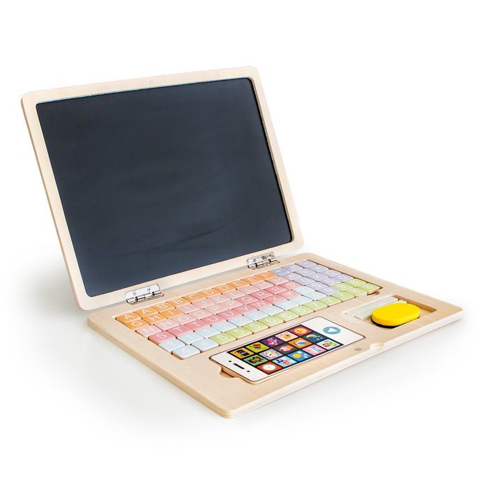 Drewniany Laptop Edukacyjny Tablica Magnetyczna Ecotoys