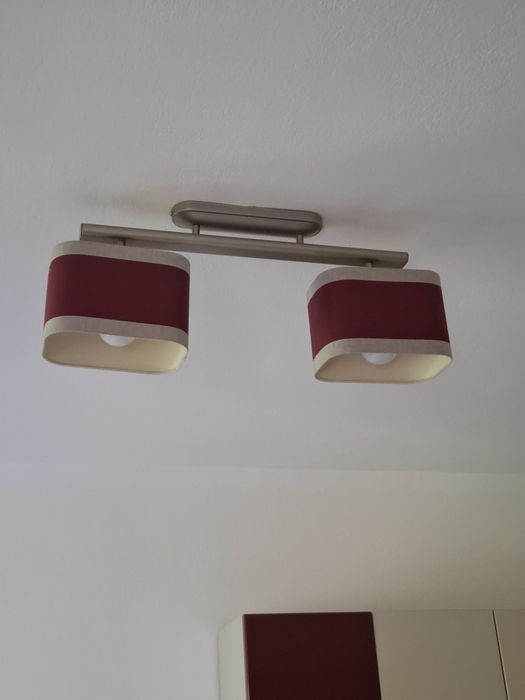 Żyrandol bordo-szary