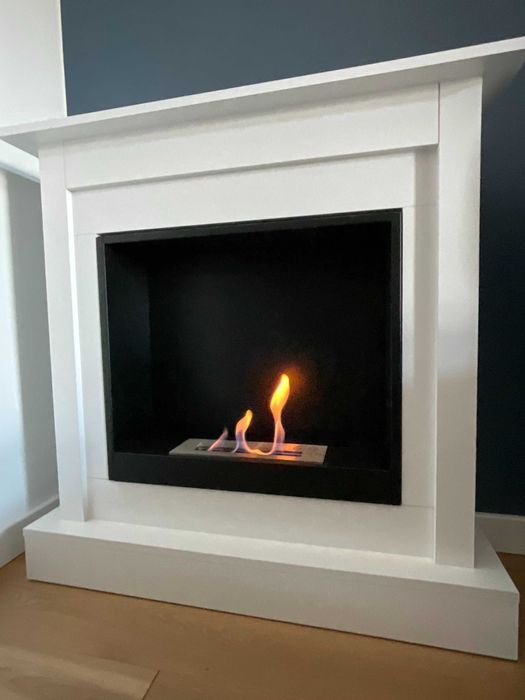 Biokominek wolnostojący biały, kominek