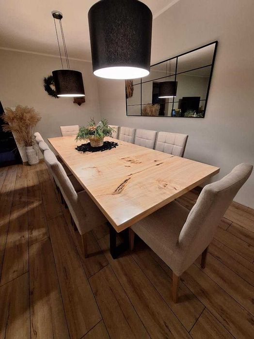 stół duży loft nieskładany drewniany 280x100