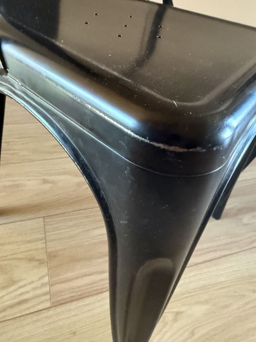 Krzesło matelowe loft vintage czarne 2szt