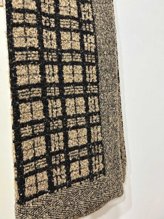 Manta Beige e Preta Double Face Fabricada em Portugal LÃ