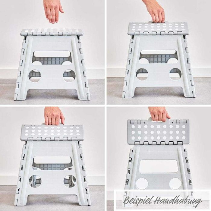 Zeller Taboret składany stołek tworzywo sztuczne  szary max 150 kg