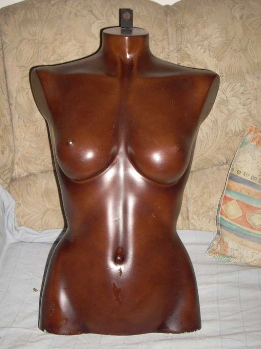 Manequim Torso Feminino Castanho, de parede