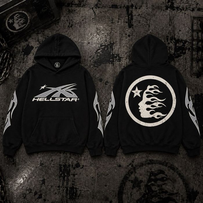 Худі Hellstar Black Flame Hoodie / худі hellstar