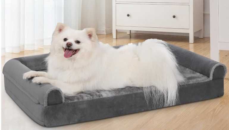 Ortopedyczne Legowisko Dla Małych Psów 75x47x16cm Szare
