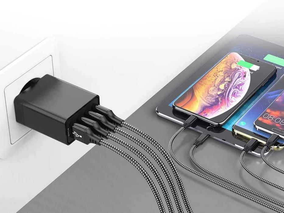 Ładowarka sieciowa szybka 4x usb quick charge 3.0 czarna