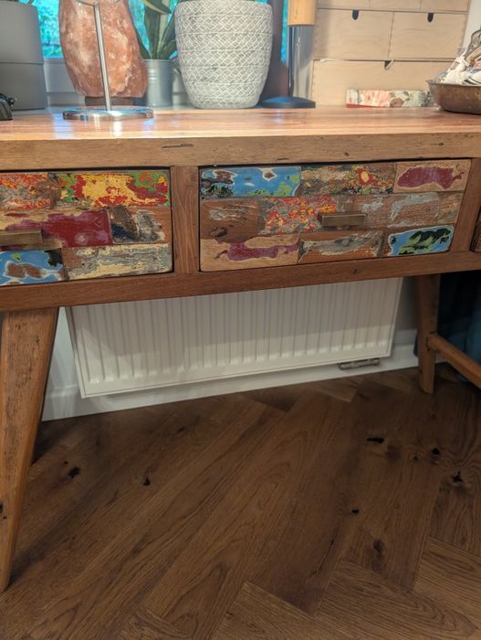 Nusa store konsola z łódek z bali toaletka biurko