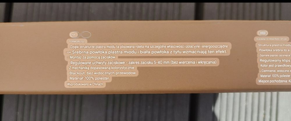 Rolety plisowane 3 sztuki nowe białe termiczne