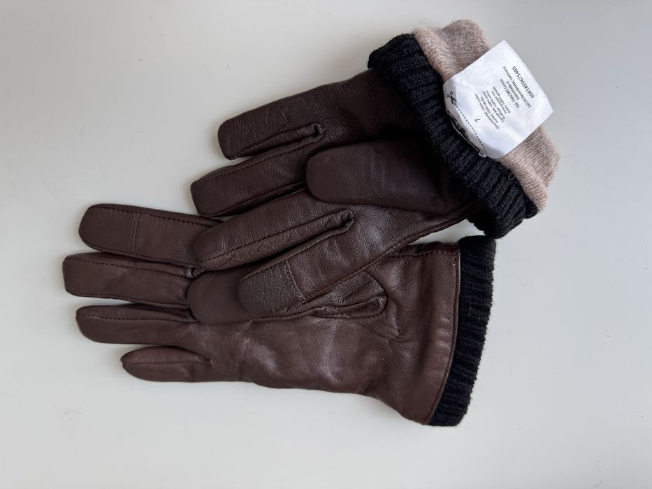 Жіночі шкіряні зимові рукавиці на теплій підкладці. Розмір 7, нові