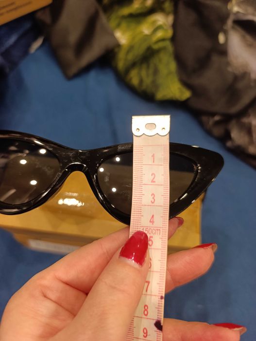Czarne okulary przeciwsłoneczne cat eye retro Y2K modne damskie