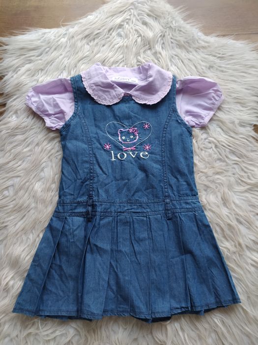 Komplet bluzka + sukienka dżinsowa