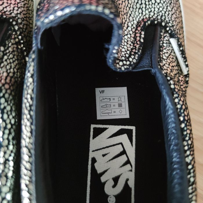 Złote skórzane Vans 36 slip on Gold dots