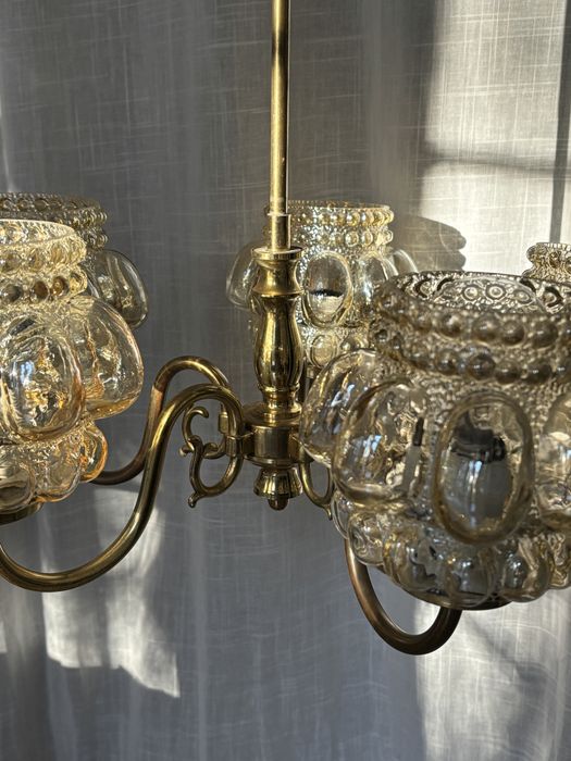 Mosiężna lampa Helena Tynnell Limburg lata 60