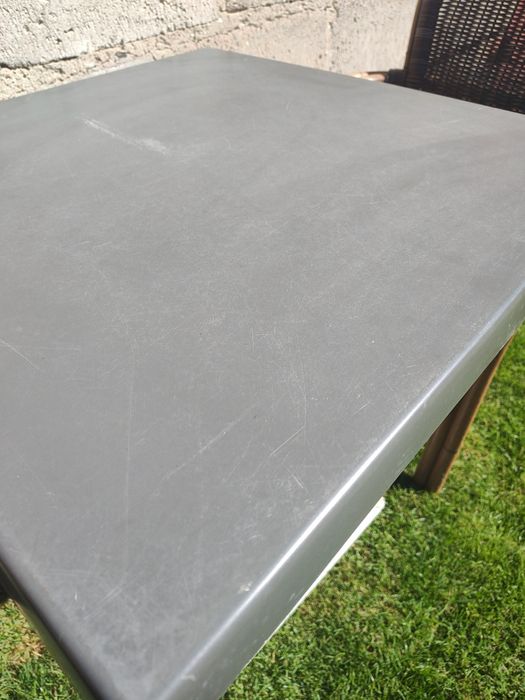 Stolik stół balkon ogród grafit stabilny solidny vintage 70cm x 70cm