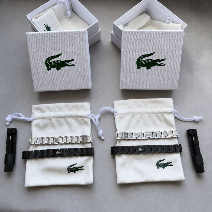 Браслет Lacoste | подарунковий набір лакост | срібний браслет лаксот | чорний браслет | лакоста браслет | чоловічий браслет лакосте