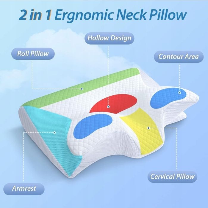 HOMCA Ergonomiczna poduszka pod kark 2 w 1