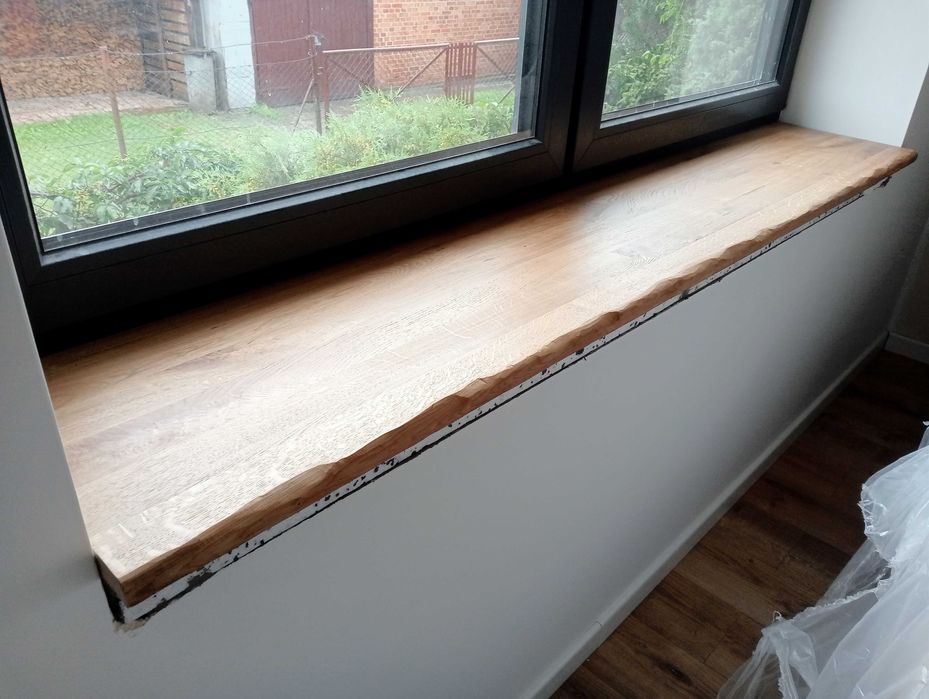 Parapety, blaty z litego drewna