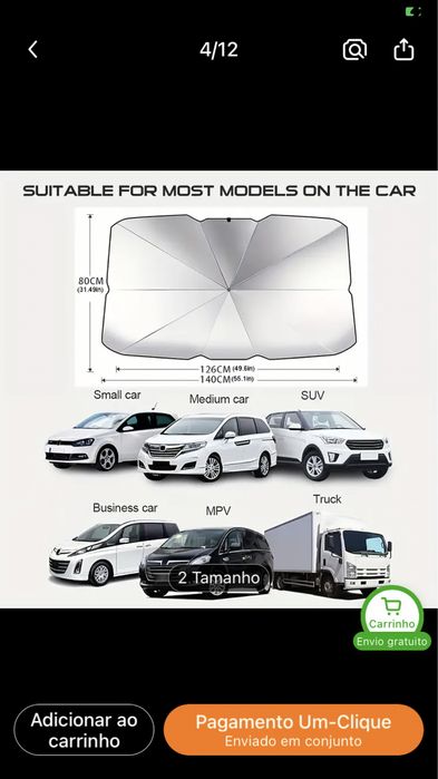 Protetor solar para carro