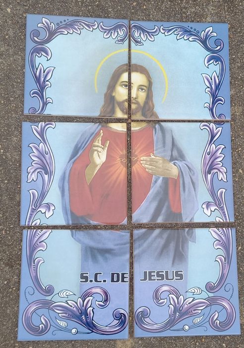 Painel de azulejos -Sagrado Coração de Jesus