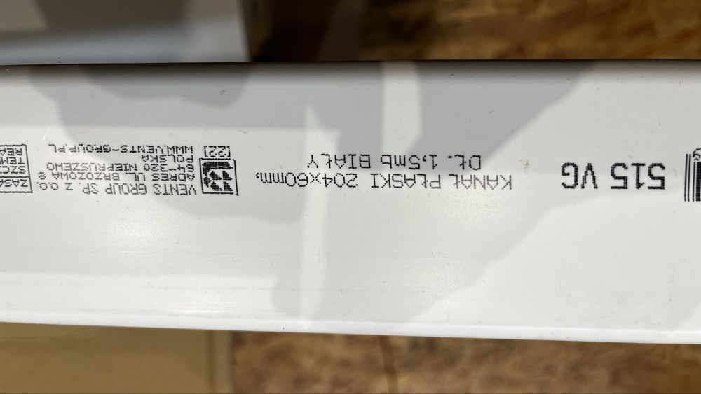 Kanały 204x60 – 6×1,5 m + osprzęt