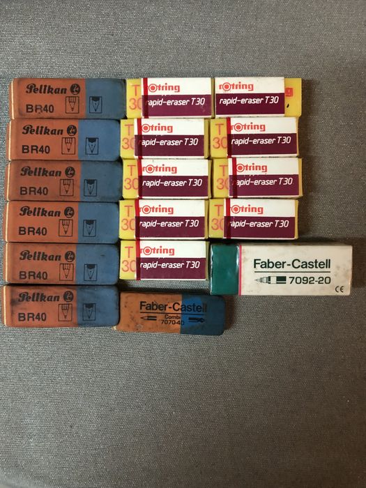 Troco 17 borrachas por usar