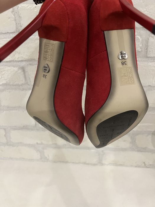 Buty szpilki czerwone skórzane 38