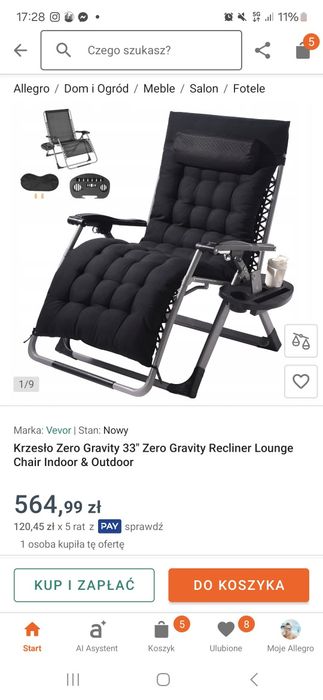 Leżak ogrodowy rozkładany